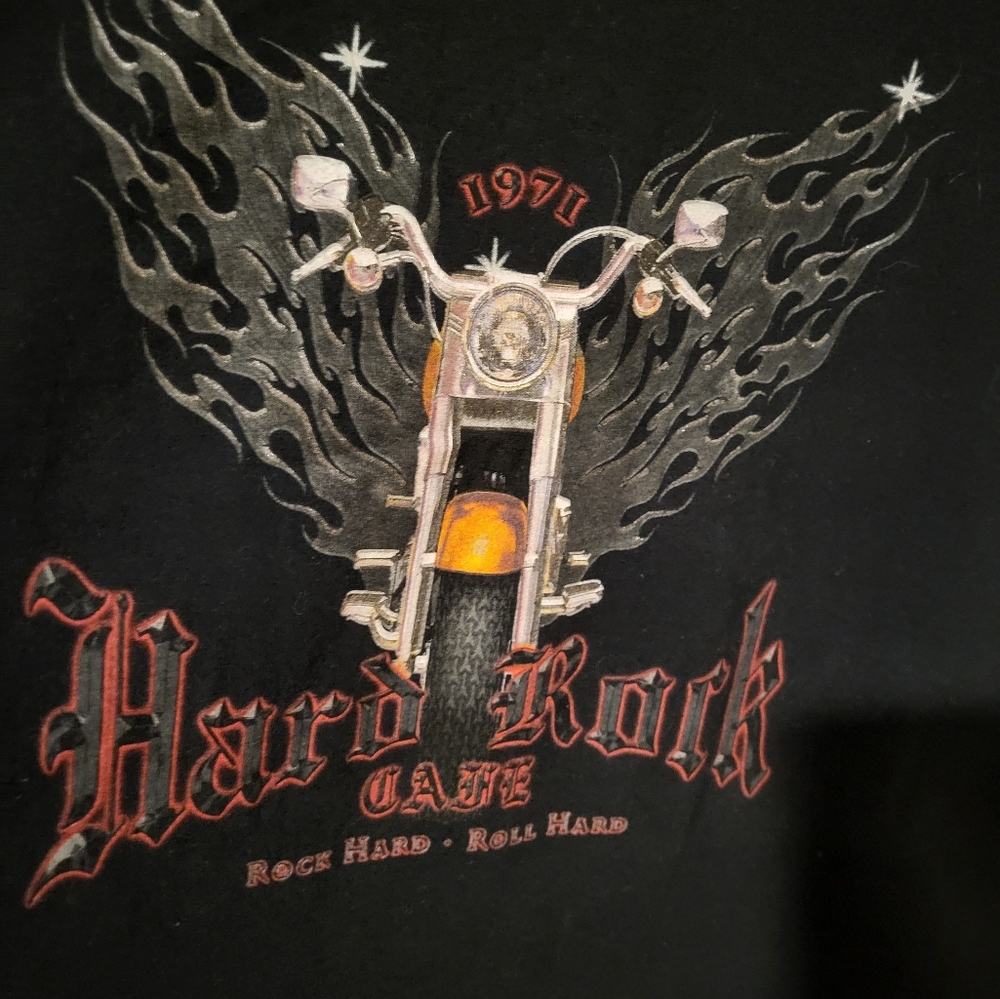 Hard Rock Cafe 1971 Gatlinburg Double Sided Graphics Motorcyles Iron Cro…